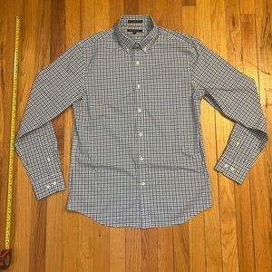 Banana Republic Tech Stretch Cotton Button Up Shirt - Blue Gingham - Medium